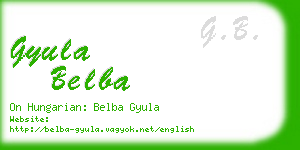 gyula belba business card